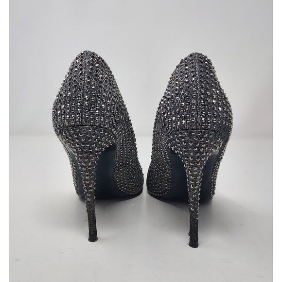 Steve Madden "Daisie" Silver Studded Stiletto Pump Pointy Toe Heels Size 6 - Picture 3 of 8